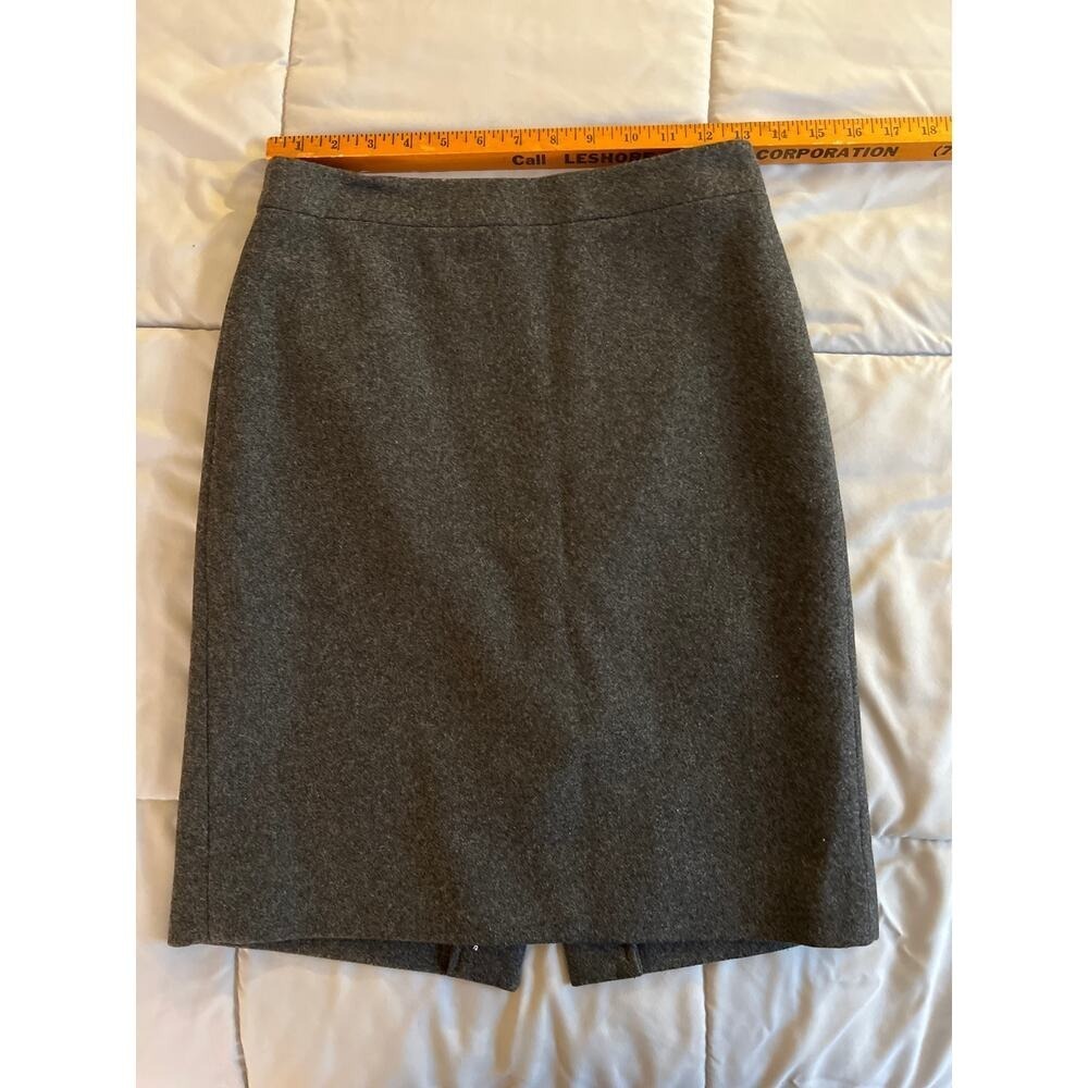J. Crew The Pencil Skirt Grey Wool Blend Business Casual Career Size 0‎